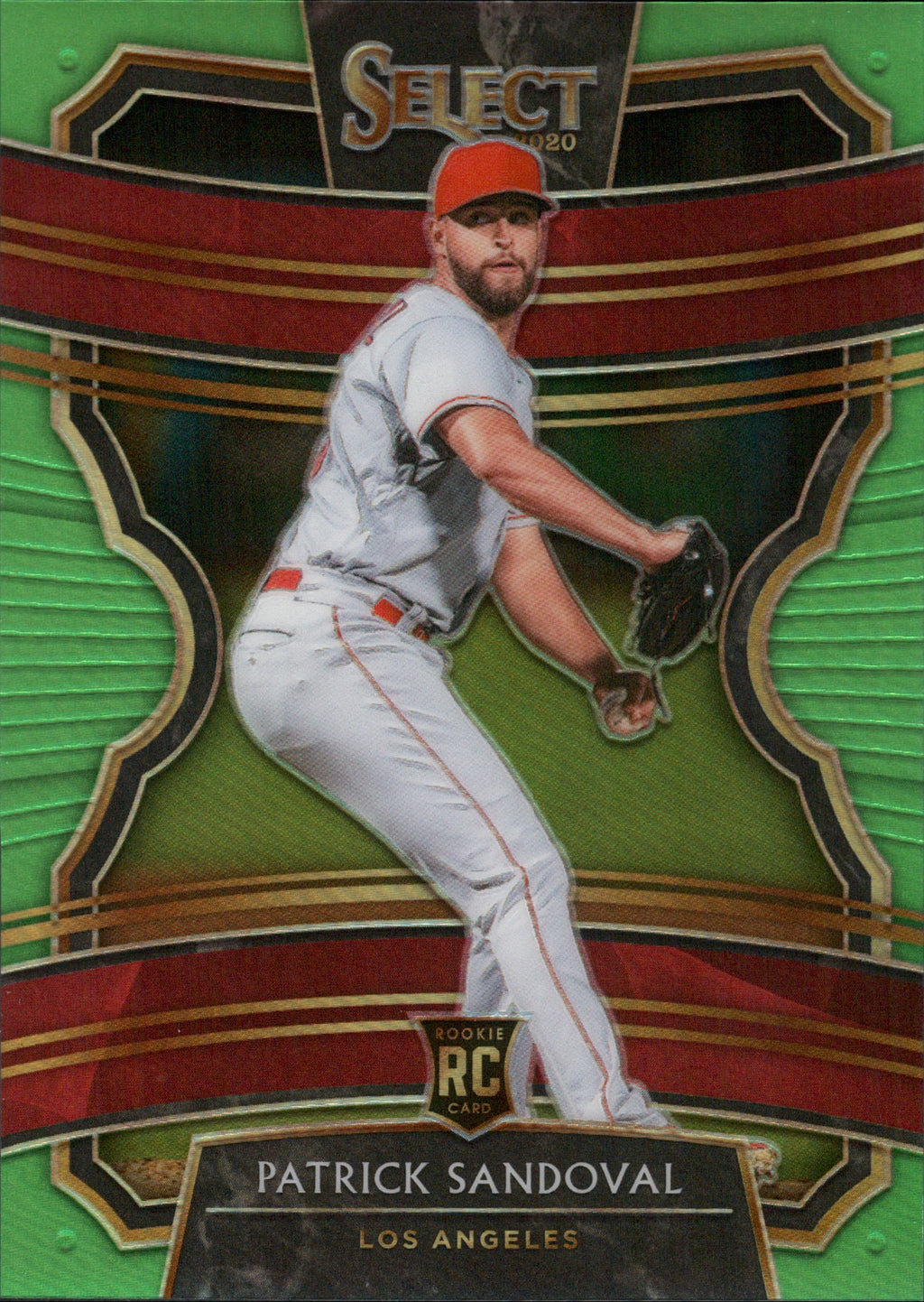 2020 Panini Select Neon Green #39 Patrick Sandoval RC #/99 Los Angeles Angels