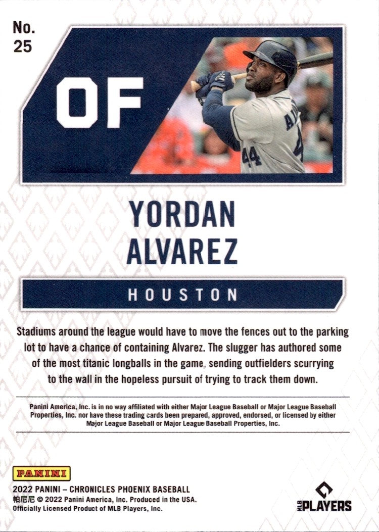 2022 Panini Chronicles Phoenix Pink Pulsar #25 Yordan Alvarez Houston Astros