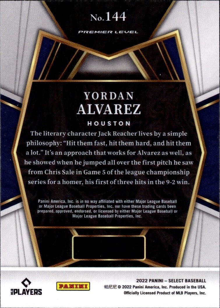 2022 Panini Select #144 Yordan Alvarez Houston Astros