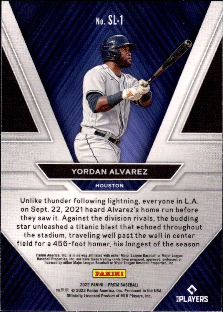 2022 Panini Prizm Sluggers #SL-1 Yordan Alvarez Houston Astros