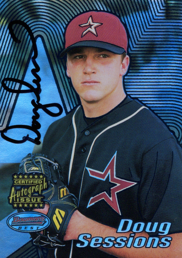 2002 Bowman's Best Blue #123 Doug Sessions RC Auto Houston Astros