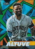 2021 Topps Fire Green #77 Jose Altuve #/199 Houston Astros