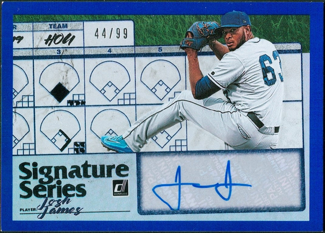 2019 Donruss Signature Series Blue #SS-JJ Josh James Auto #/99 Houston Astros