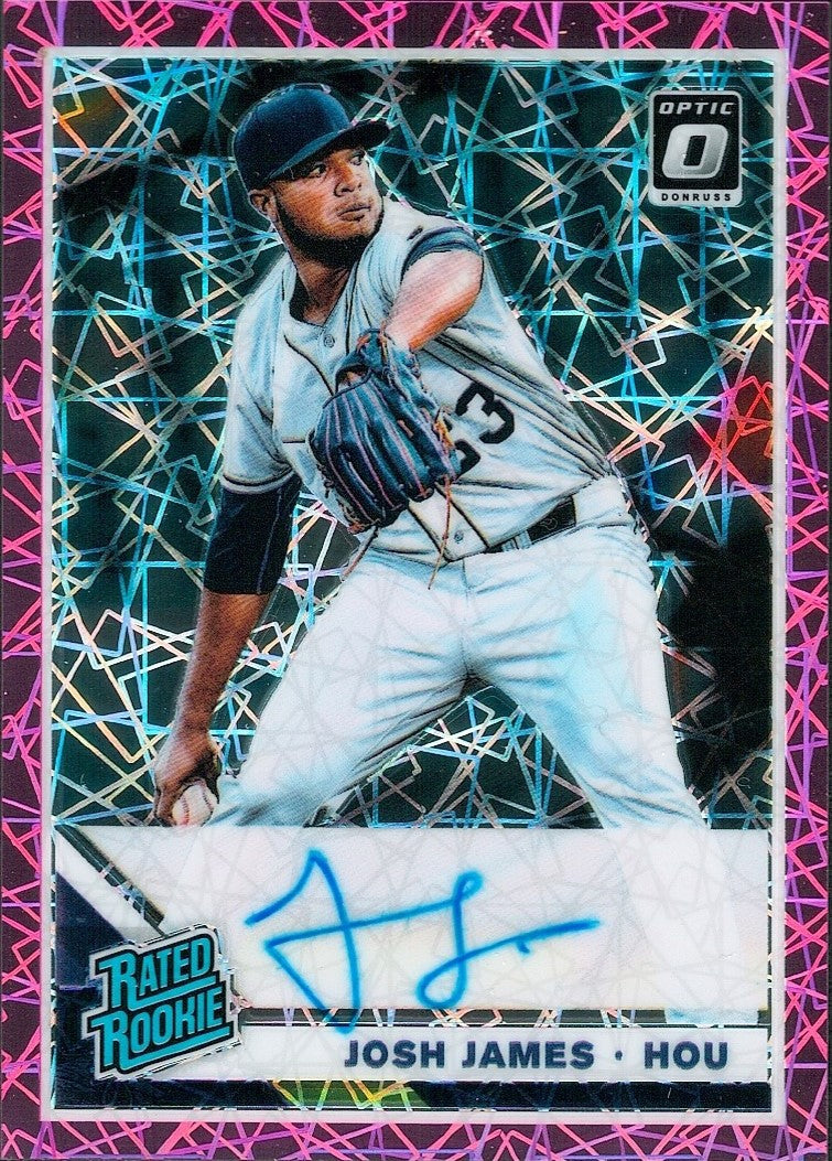 2019 Donruss Optic Rated Rookies Signatures Pink Velocity #RRS-JJ Josh James