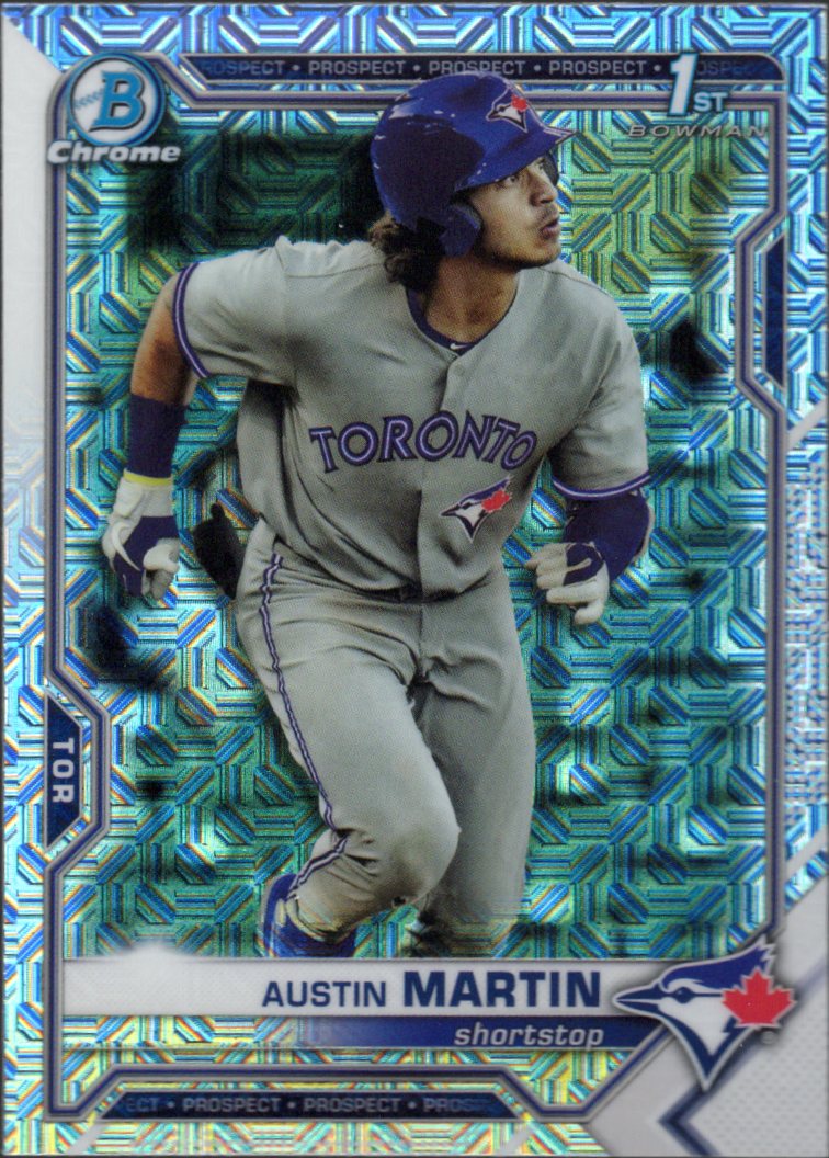 2021 Bowman Chrome Prospects Mojo Refractor #BCP-87 Austin Martin Blue Jays