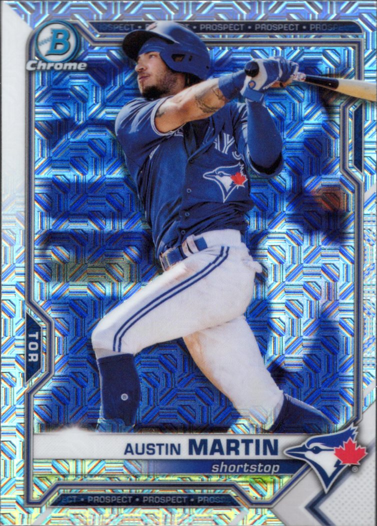 2021 Bowman Chrome Prospects Mojo Refractor #BCP-245 Austin Martin Blue Jays