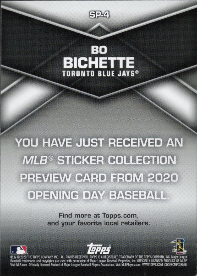 2020 Topps Opening Day 2020 Sticker Collection Preview #SP-4 Bo Bichette RC