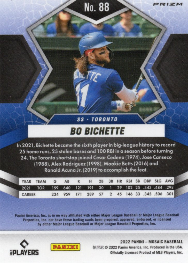 2022 Panini Mosaic Pink Camo Mosaic #88 Bo Bichette Toronto Blue Jays