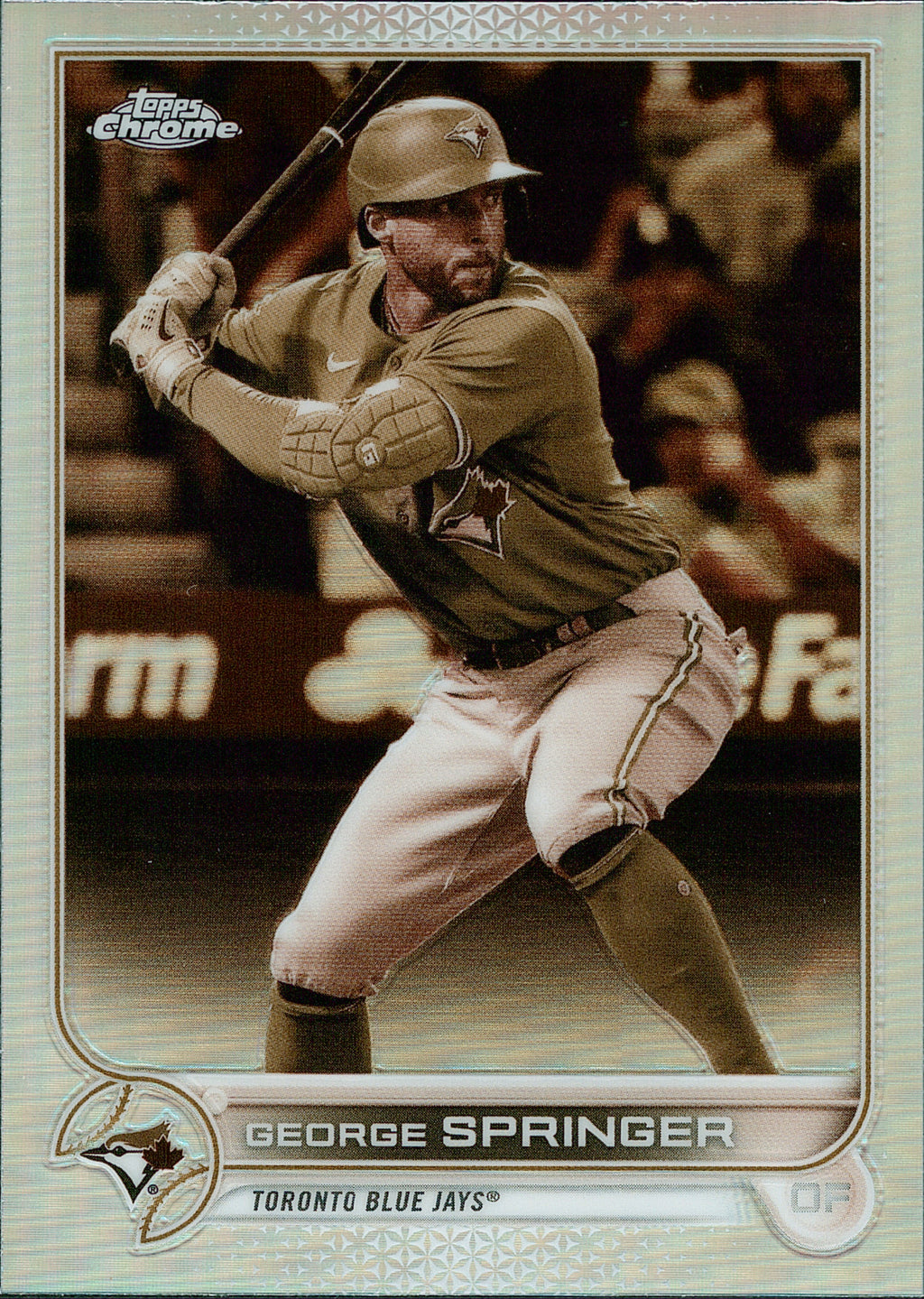 2022 Topps Chrome Sepia Refractor #214 George Springer Toronto Blue Jays