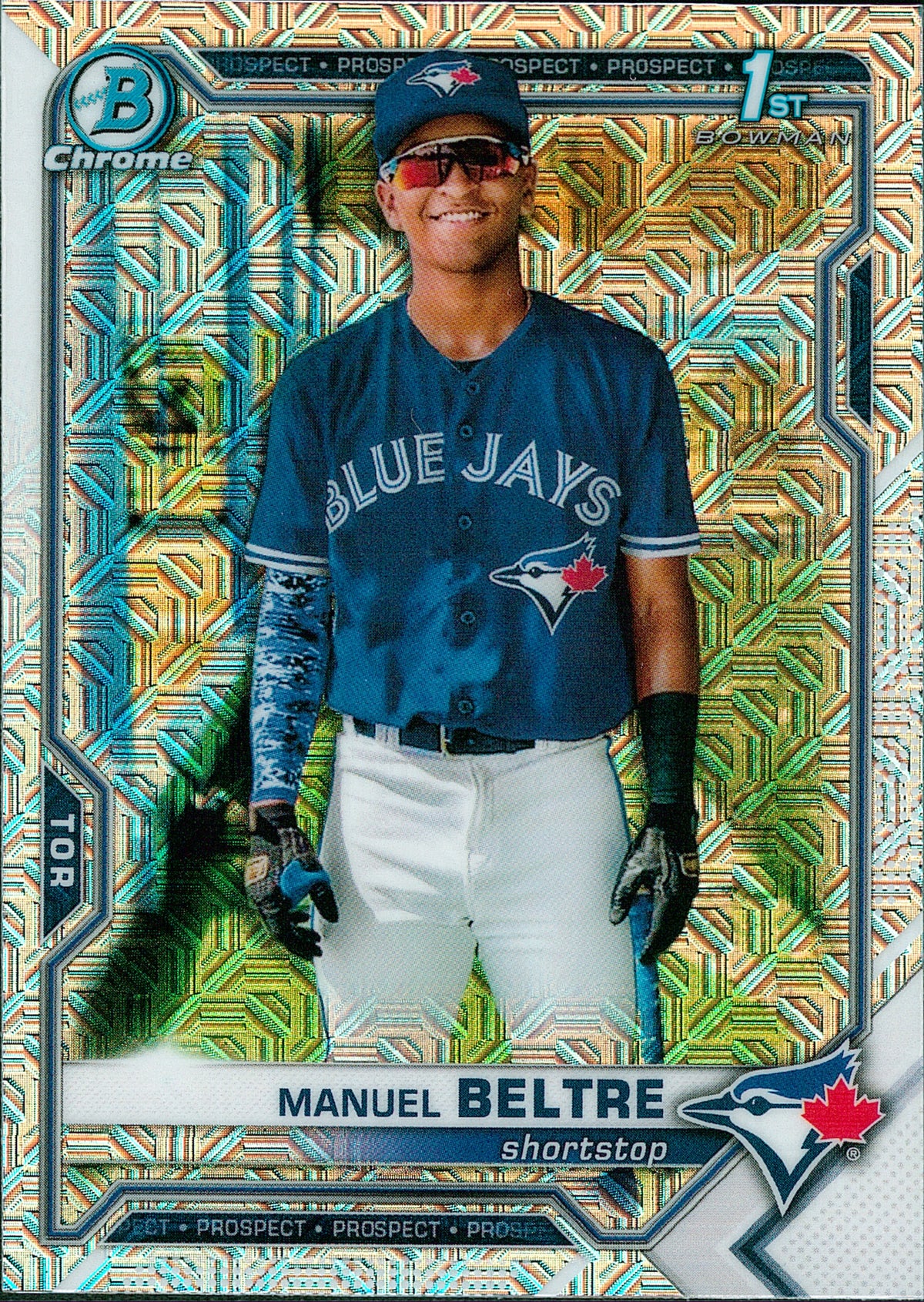 2021 Bowman Chrome Prospects Mojo Refractor #BCP-244 Manuel Beltre Blue Jays