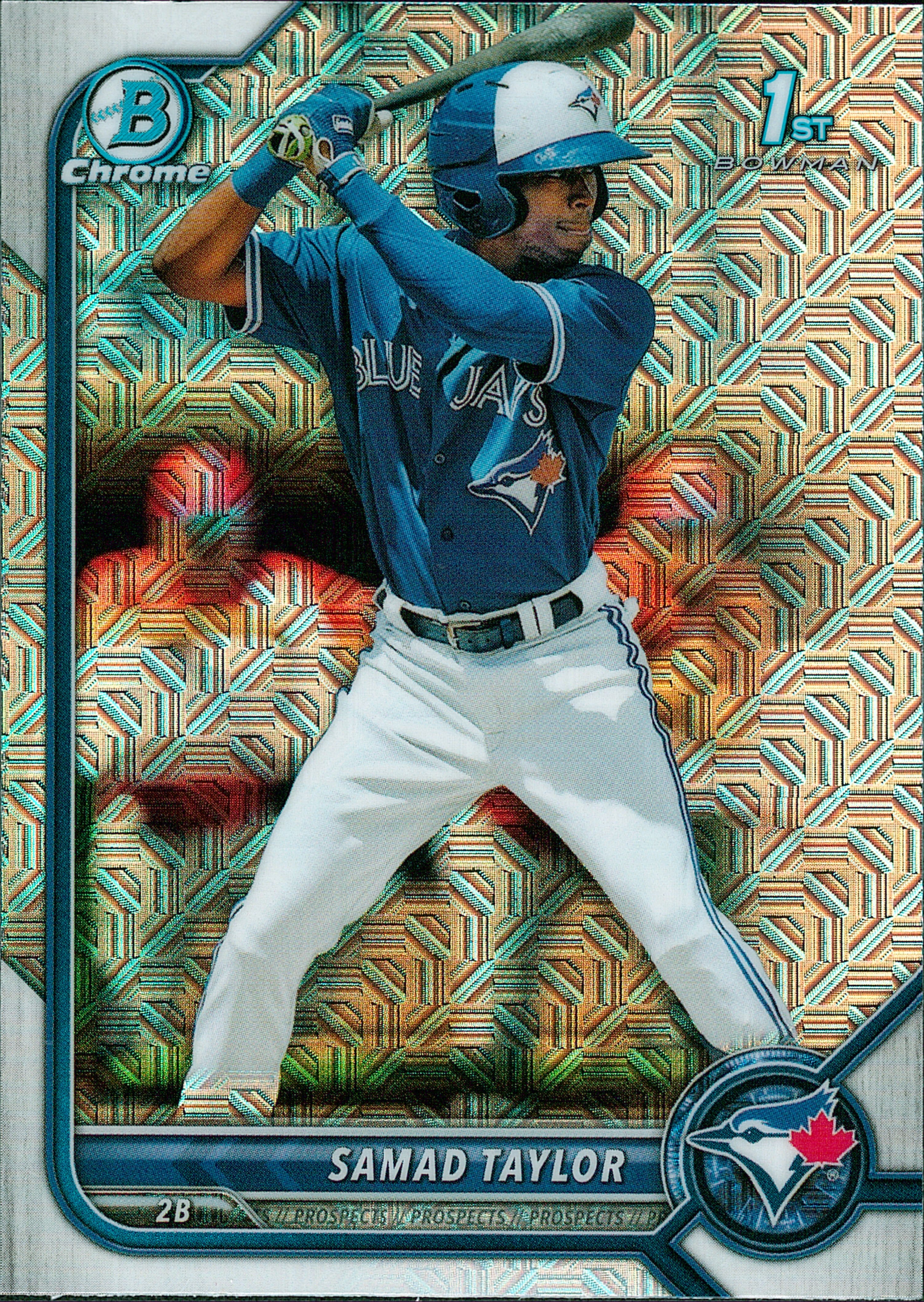 2022 Bowman Chrome Prospects Mojo Refractors #BCP-92 Samad Taylor Blue Jays