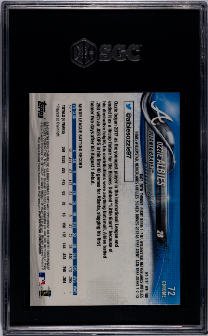 2018 Topps Chrome #72 Ozzie Albies SGC 10 Atlanta Braves