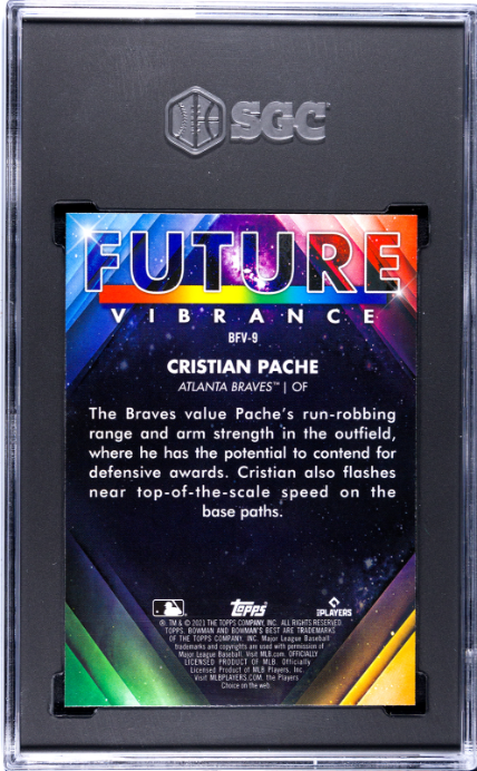 2021 Bowman's Best Future Vibrance Atomic Refractor #BFV-9 Cristian Pache SGC 10