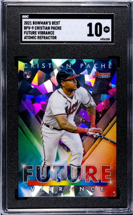 2021 Bowman's Best Future Vibrance Atomic Refractor #BFV-9 Cristian Pache SGC 10