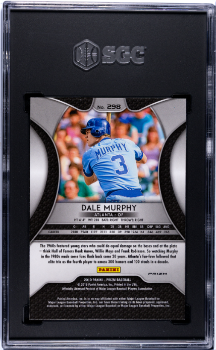 2019 Panini Prizm Cosmic Haze Prizm #298 Dale Murphy SGC 9.5 Atlanta Braves