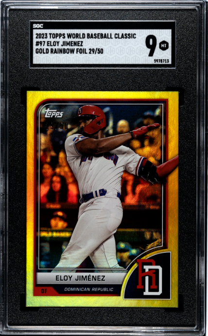 2023 Topps World Baseball Classic Gold Rainbow Foil /50 #97 Eloy Jimenez SGC 9