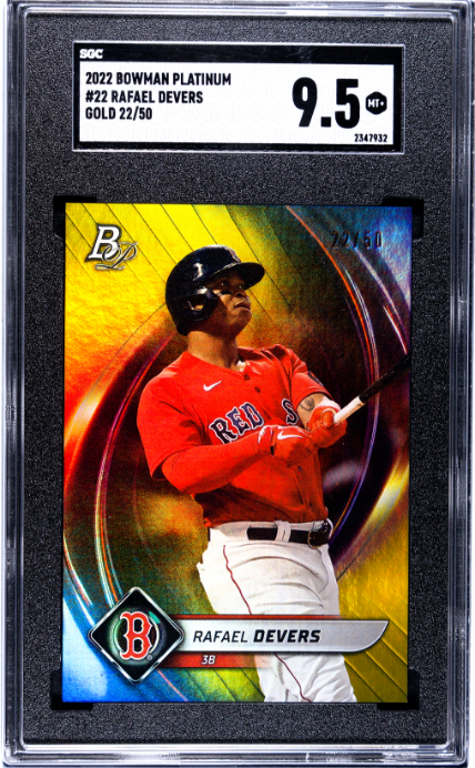 2022 Bowman Platinum Gold /50 #22 Rafael Devers SGC 9.5 Boston Red Sox