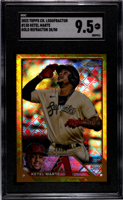 2023 Topps Chrome Logofractor Gold Refractor /50 #130 Ketel Marte SGC 9.5