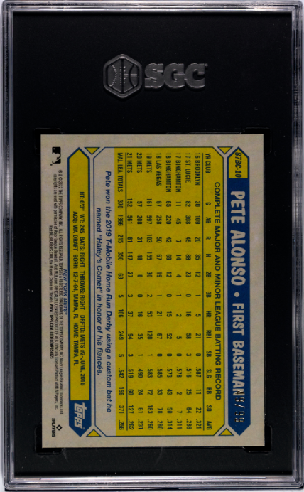 2022 Topps Chrome '87 Design Green Ref. /99 #87BC-10 Pete Alonso SGC 9 Mets