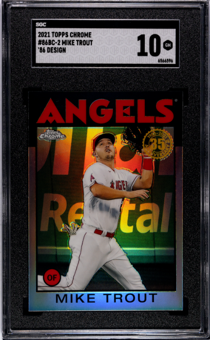 2021 Topps Chrome 86 Design #86BC-2 Mike Trout SGC 10 Los Angeles Angels