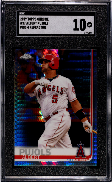 2019 Topps Chrome Prism Refractor #27 Albert Pujols SGC 10 Los Angeles Angels
