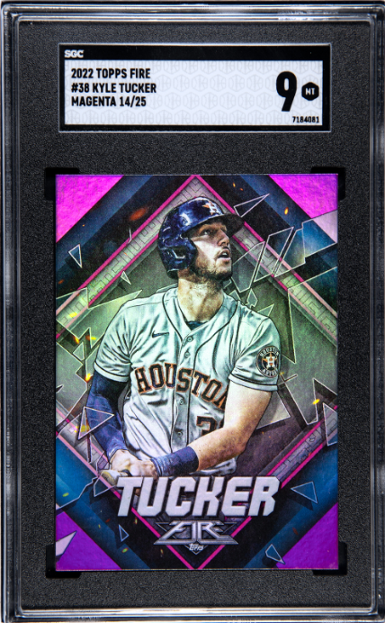 2022 Topps Fire Magenta /25 #38 Kyle Tucker SGC 9 Houston Astros