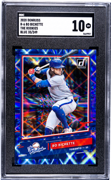2020 Donruss The Rookies Blue /249 #R-6 Bo Bichette SGC 10 Toronto Blue Jays