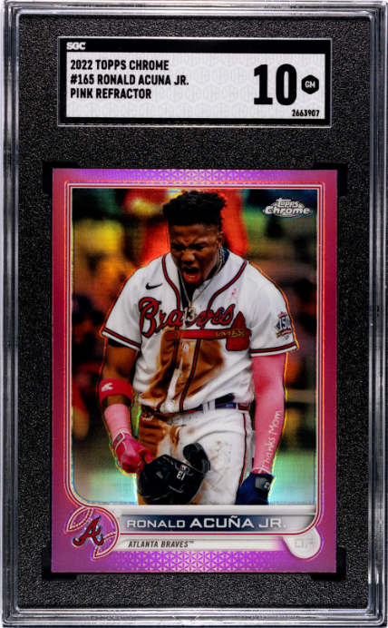 2022 Topps Chrome Pink Ref. #165 Ronald Acuna Jr. SGC 10 Atlanta Braves
